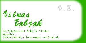 vilmos babjak business card